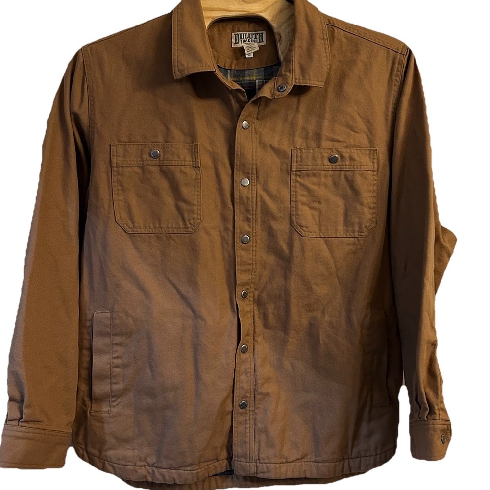 Duluth Trading Co Canvas Chore Jacket Mens Size 3XL Brown Blanket Flannel Lined